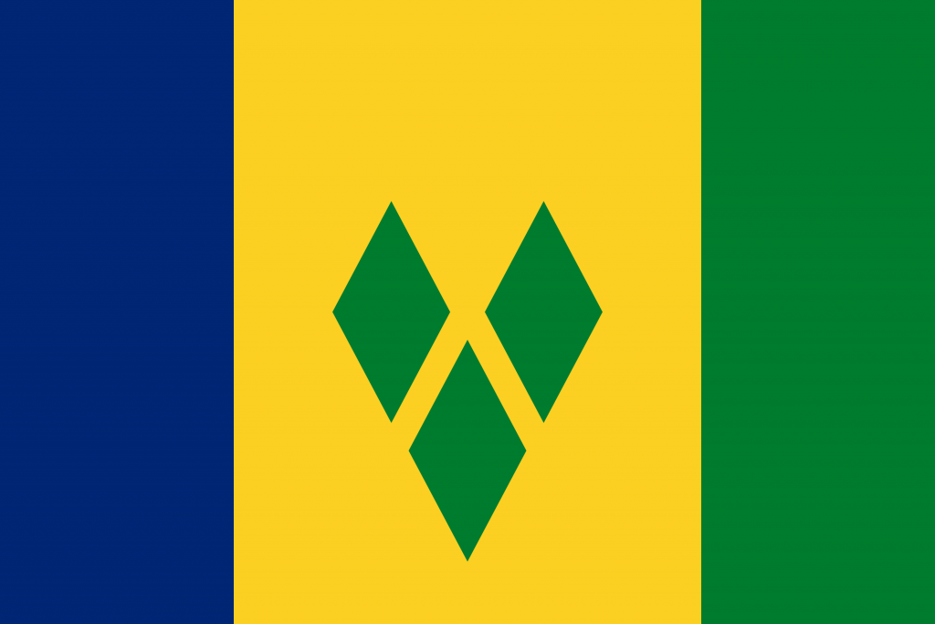 St. Vincent & die Grenadinen Flagge, Karibikguide + USA