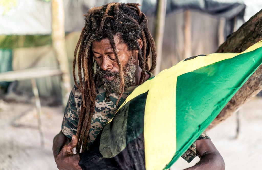 Black man with Jamaica flag