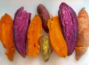 Colourful sweet potatoes