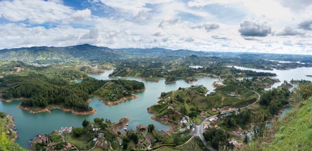 Panoramic view of Guatape Dam (Penol) - Colombia