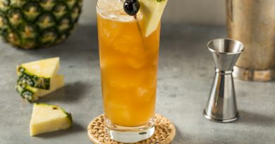Boozy Refreshing Rum Bahama Mama Cocktail
