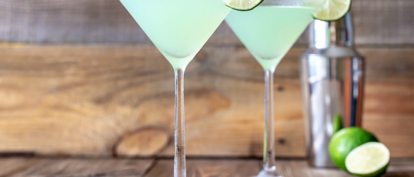 Glasses of classic daiquiri cocktails