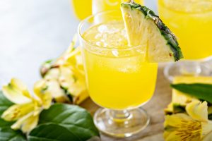 Refreshing summer cocktail with pineapple