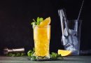 Screwdriver, classic alcoholic cocktail with vodka, orange juice and ice,