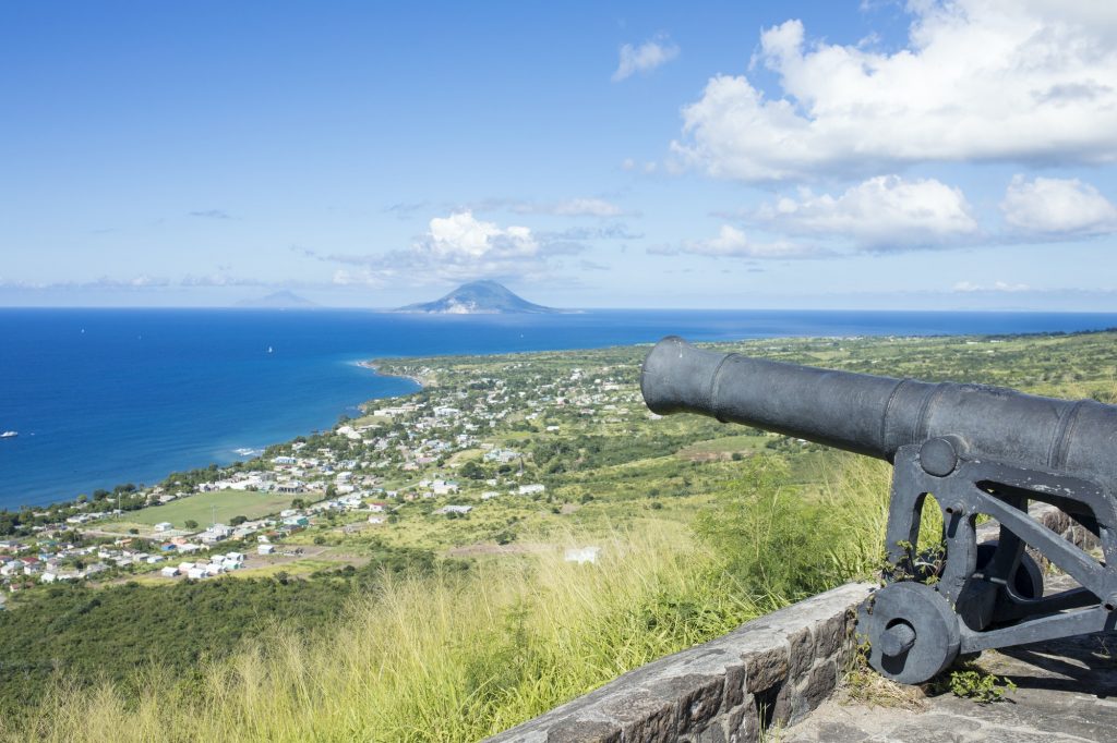 Canon on the ruins of Brimstone Fortress in St Kitts