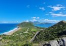Gorgeous view of Timothy Hill in St Kitts & Nevis where the Caribbean Sea meets the North Atlantic