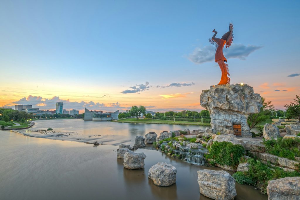 Arkansas River and Keeper of the Plains