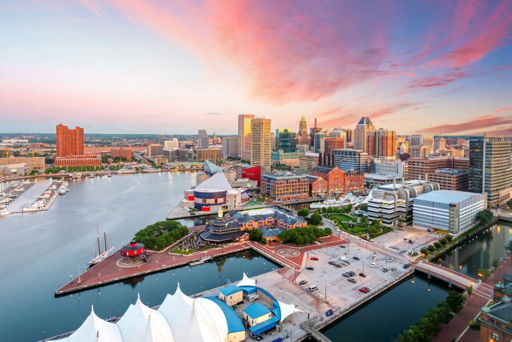 Baltimore, Maryland, USA Skyline over the Inner Harbor