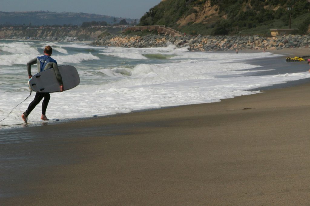 Surfer at the California beach