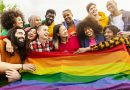 Happy diverse young friends celebrating gay pride day - LGBTQ community concept
