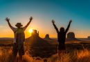 A lifestyle couple at dawn in Monument Valley, Utah