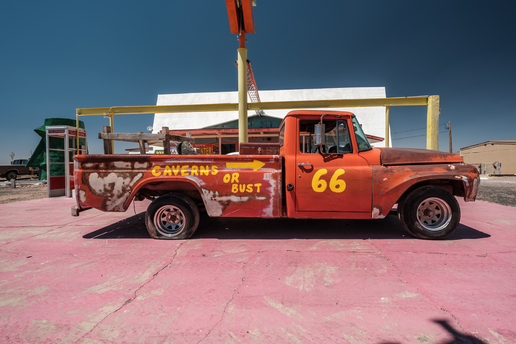 Old car near historic route 66 in California